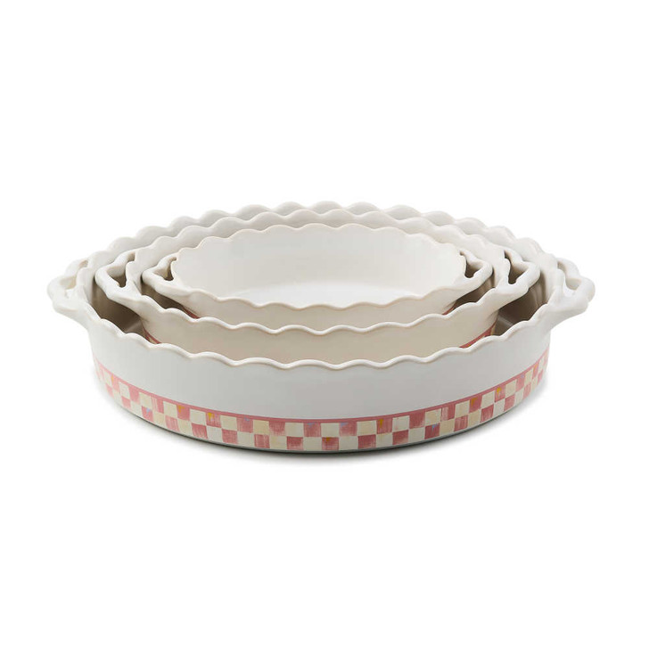 MacKenzie-Childs Rosy Check Everyday Small Oval Baker