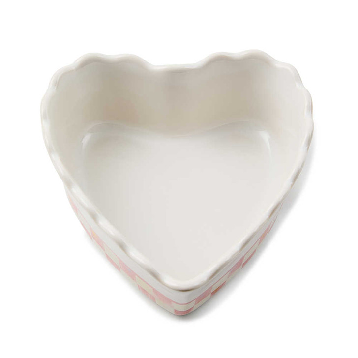 MacKenzie-Childs Rosy Check Everyday Small Heart Baker