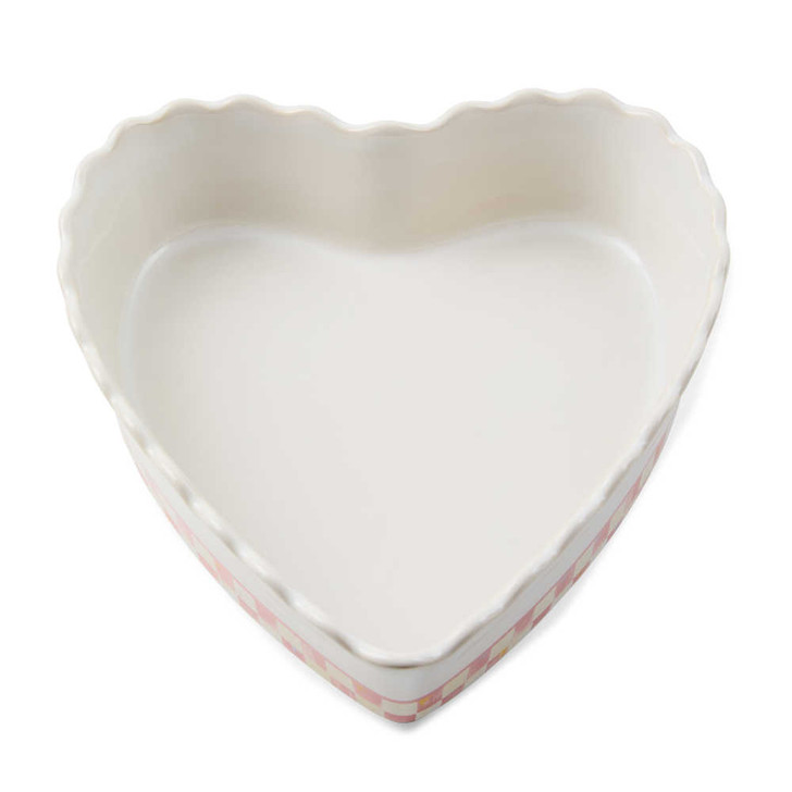 MacKenzie-Childs Rosy Check Everyday Large Heart Baker