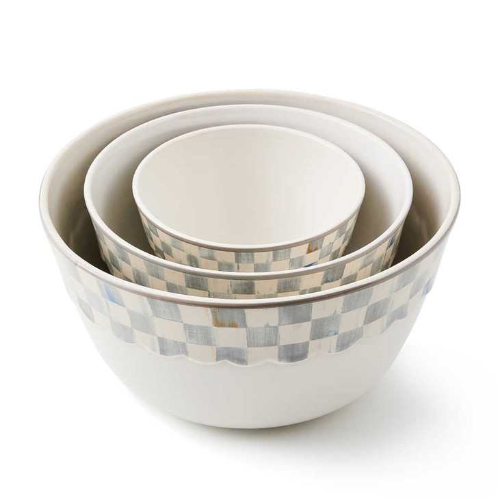 MacKenzie-Childs Sterling Check Everyday Mixing Bowl Set
