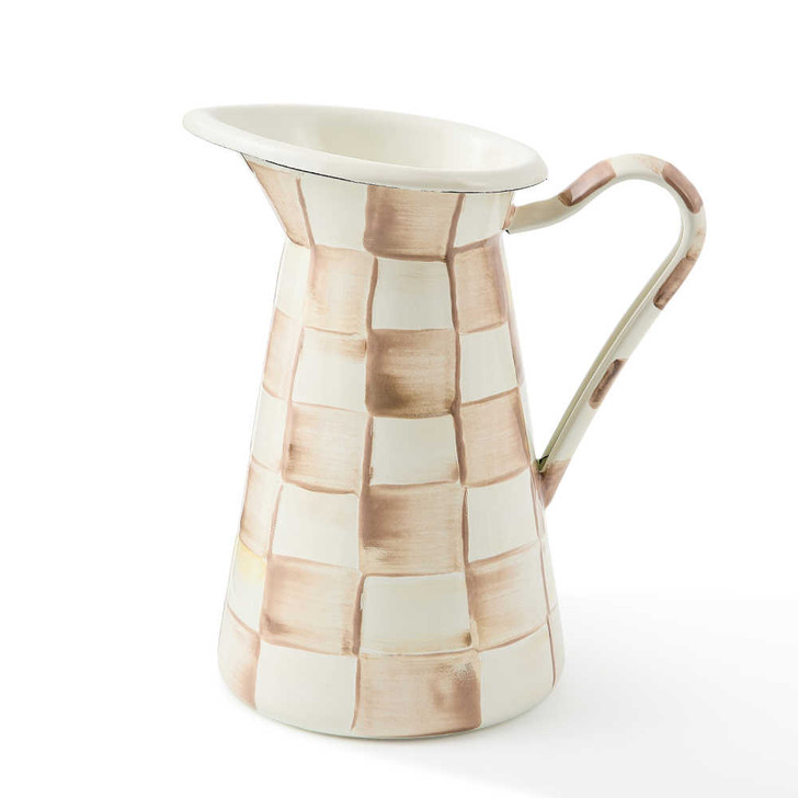 MacKenzie-Childs Mocha Check Medium Practical Pitcher