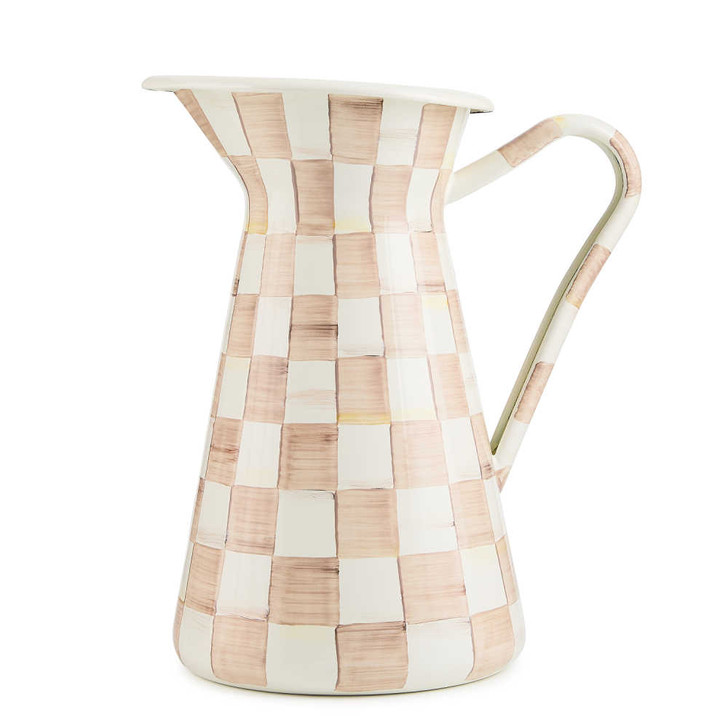 MacKenzie-Childs Mocha Check Large Practical Pitcher