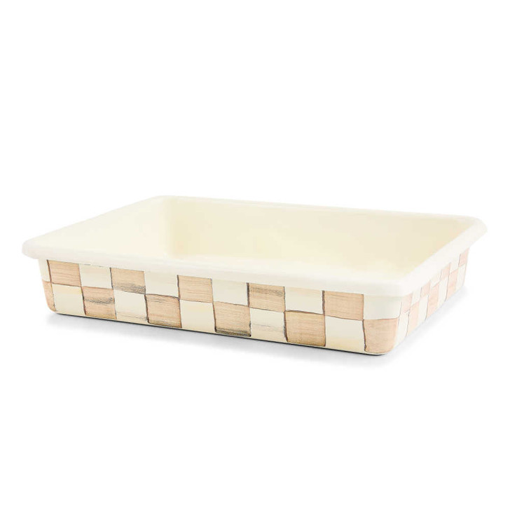 MacKenzie-Childs Mocha Check Rectangular Baking Pan
