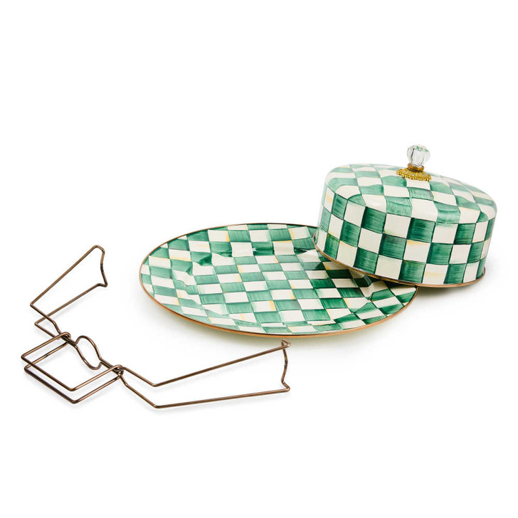 MacKenzie-Childs Emerald Check Cake Carrier