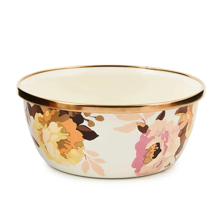 MacKenzie-Childs Wild Rose White Pinch Bowl