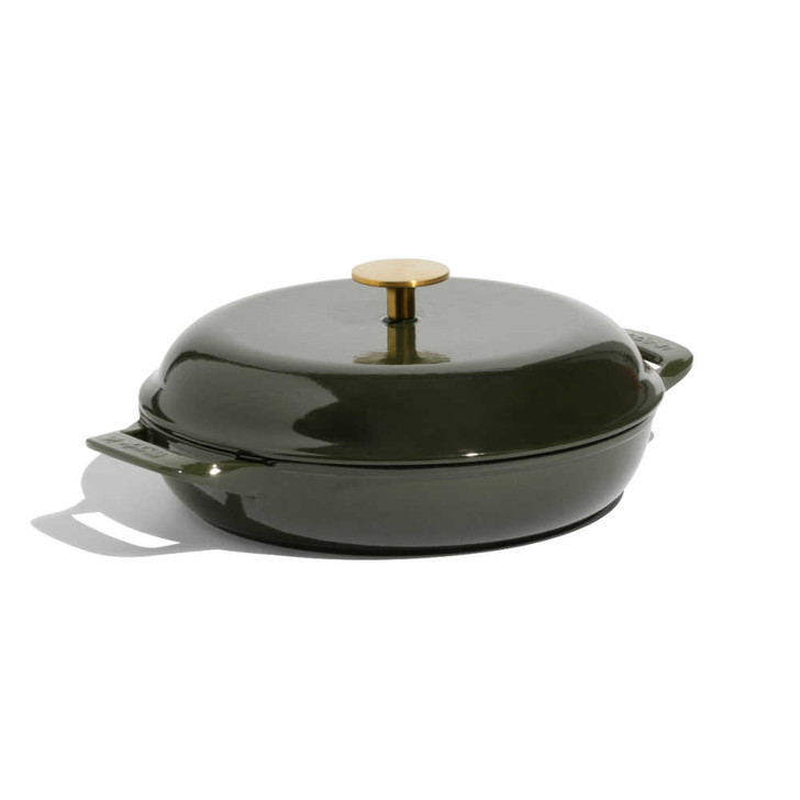 Made In Enameled Cast Iron Braiser in Willow Green