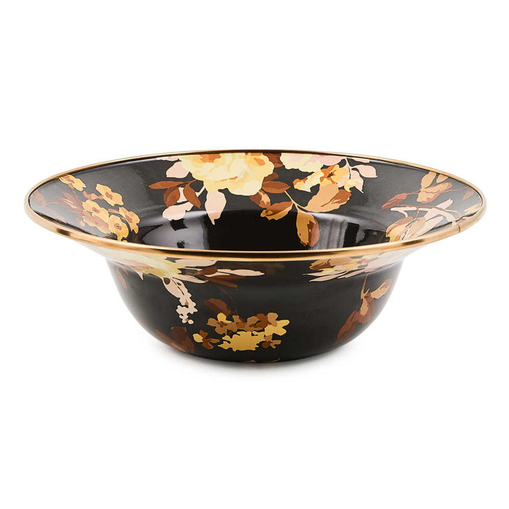 MacKenzie-Childs Wild Rose Brown Serving Bowl