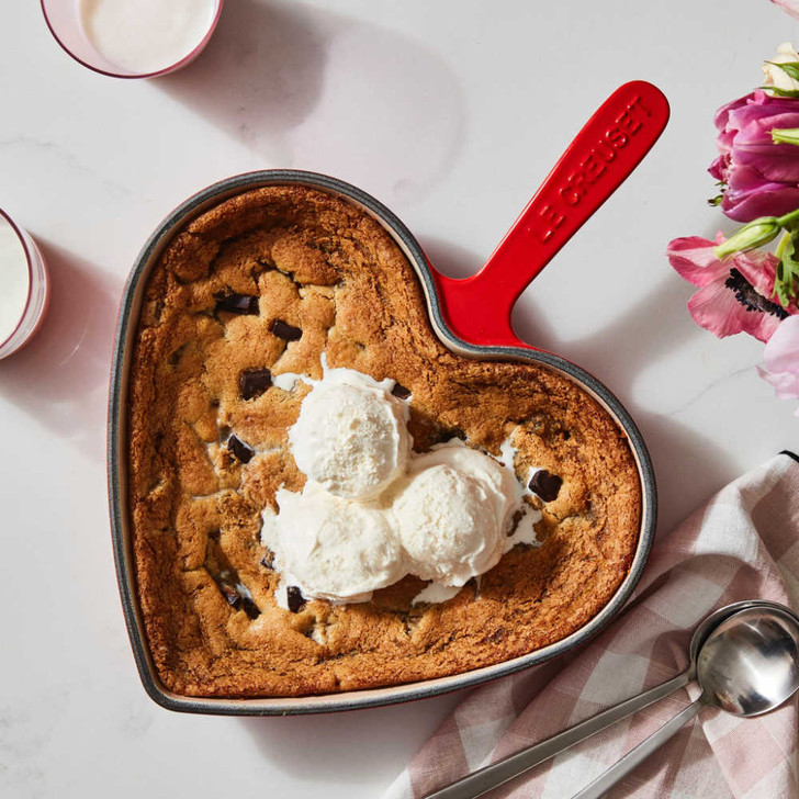 Le Creuset Cast Iron Heart Skillet in Cerise