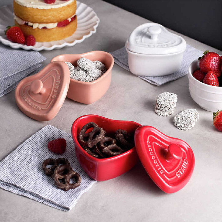 Staub 3-Piece Mini Heart Cocotte Set
