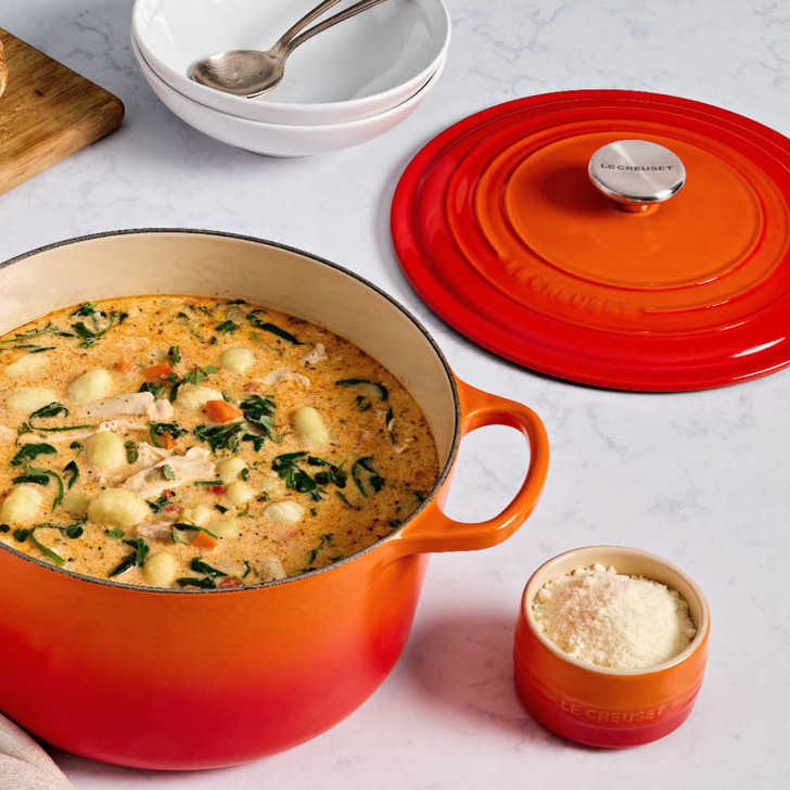 Le Creuset Cast Iron Round Deep Dutch Oven in Flame