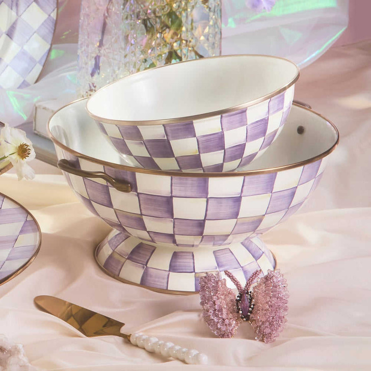 MacKenzie-Childs Violet Check Everything Bowl
