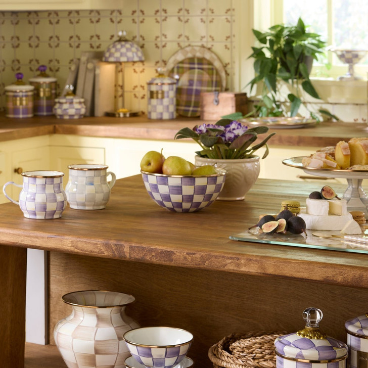 MacKenzie-Childs Violet Check Large Everyday Bowl