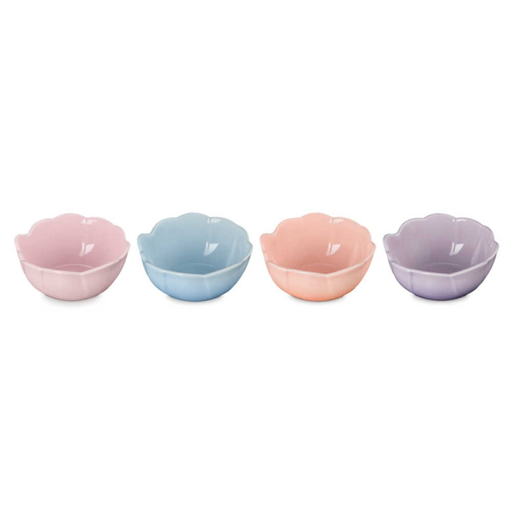 Le Creuset Set of 4 Multi-Colored Petal Mini Bowls