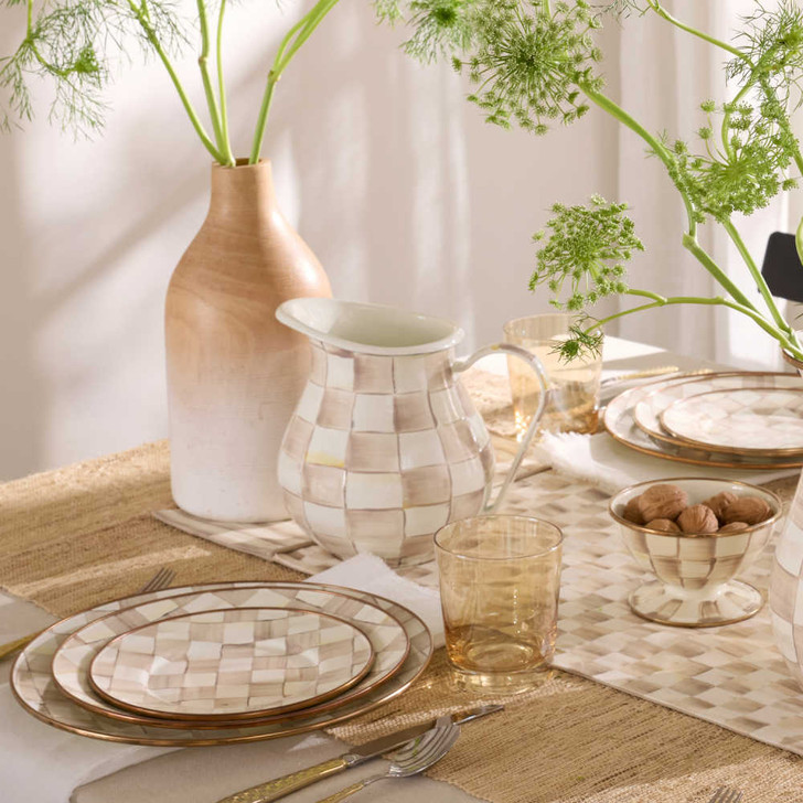 MacKenzie-Childs Mocha Check Pitcher