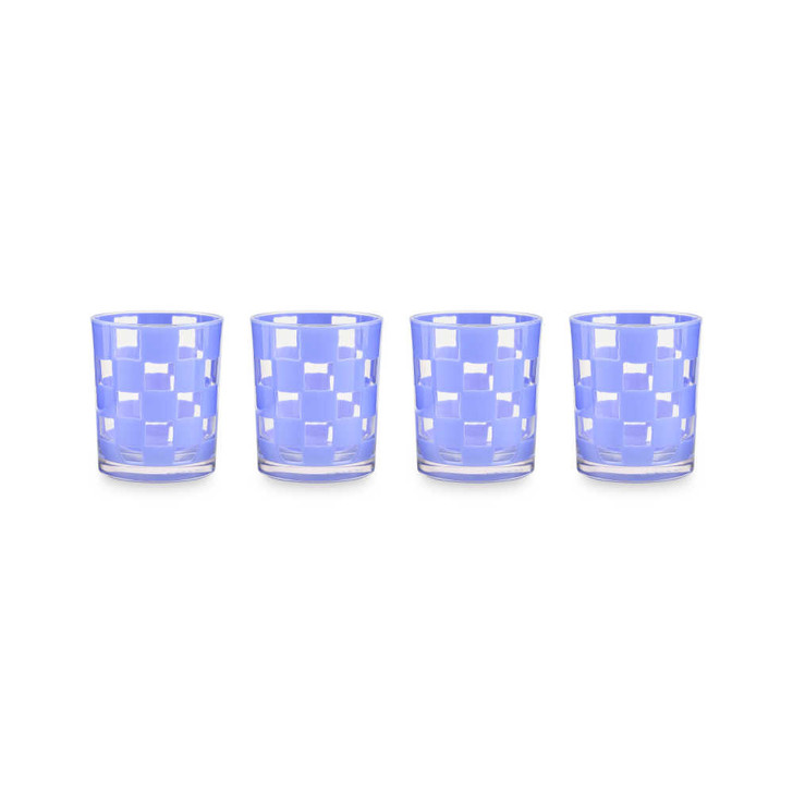 MacKenzie-Childs Blue Check Acrylic Tumblers