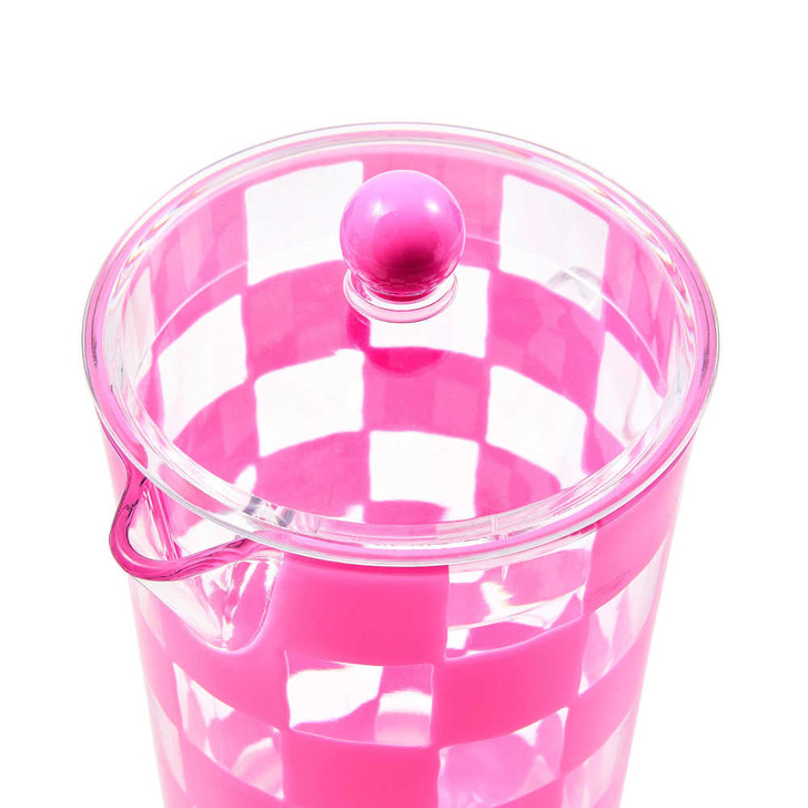 MacKenzie-Childs Pink Check Acrylic Pitcher