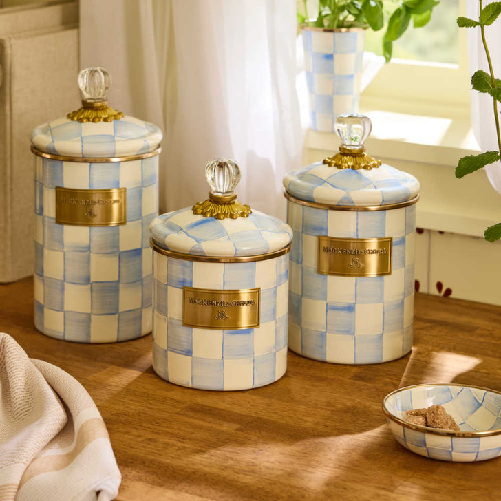 MacKenzie-Childs Sky Check Small Canister