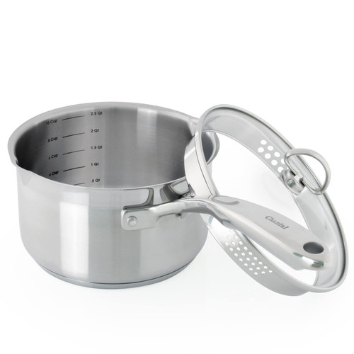 Chantal Induction 21 Steel Saucepan With Spout and Strainer
