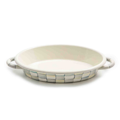 MacKenzie-Childs Sterling Check Medium Oval Gratin Dish
