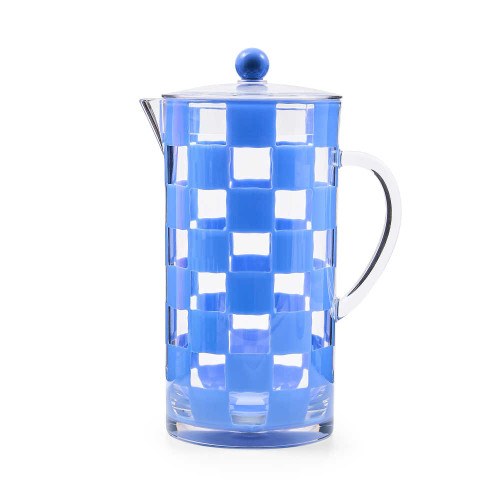 MacKenzie-Childs Blue Check Acrylic Pitcher