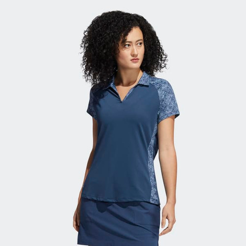 Adidas Womens Ultimate 365 Print Short Sleeve Polo