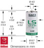 Saft LS17330 - 3.6 Volt Primary Lithium 2/3A Battery - Details