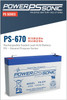 PowerSonic PS-670F1 6 Volt 7.0 AH Battery