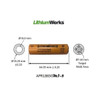 LithiumWerks APR18650M1-B Dimensions