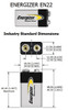 Energizer EN22 9 Volt Industrial Alkaline Battery Dimensions