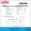 Murata CR2450 3 Volt, 600mAh Lithium Coin Cell  Data Sheet