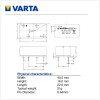 Varta Mempac S-H 55615-703-012, NIMH Battery - Dimensions