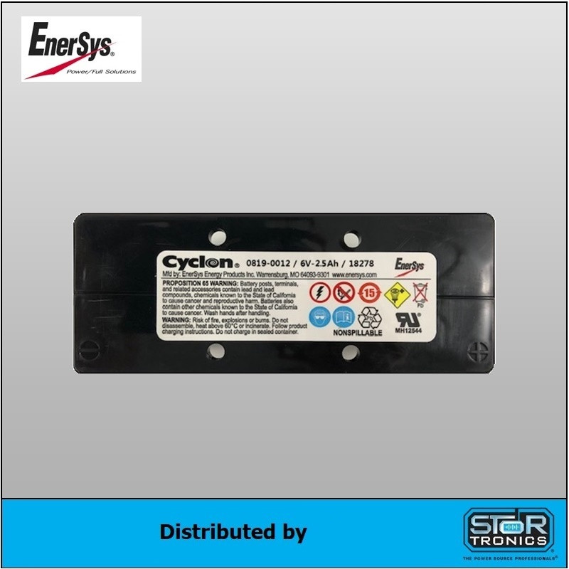 Enersys Cyclon, 0819-0012, 6 Volt, 2.5 Ah SLA Monobloc Battery
