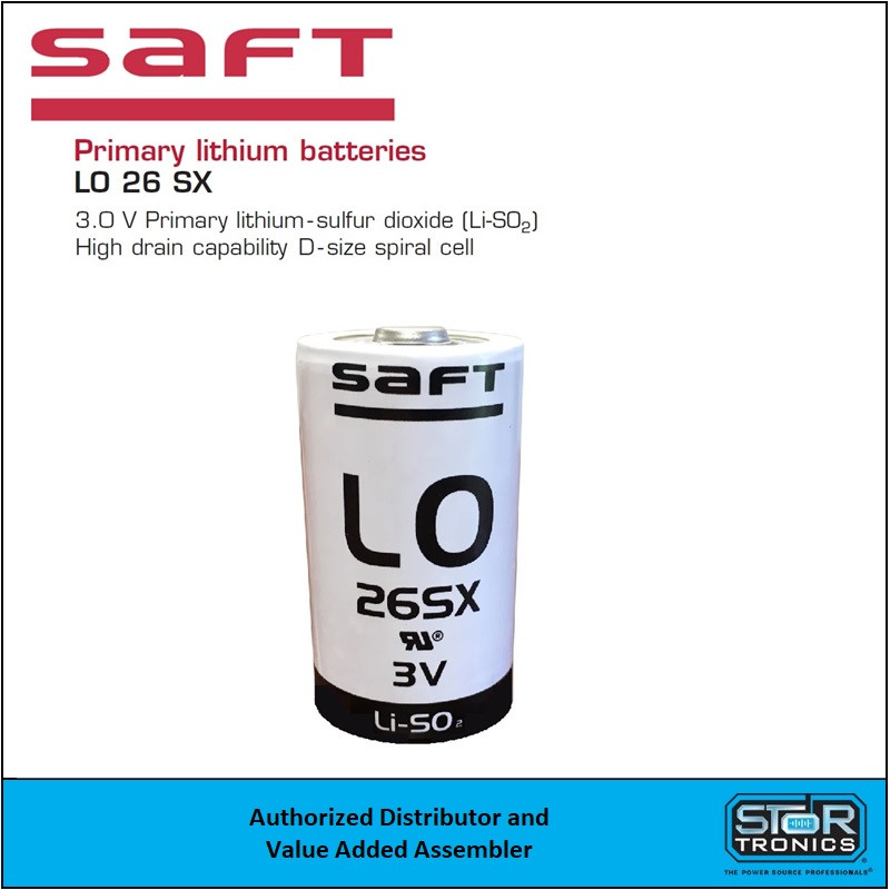 Saft LO26SX - 3.0 Volt Primary Lithium D Battery - Saft # 37260122