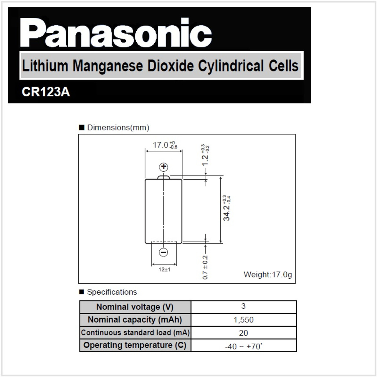 Panasonic CR123APA/B