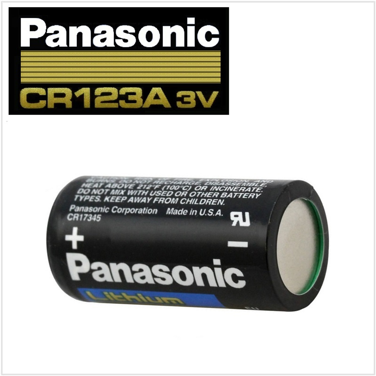 Panasonic CR123APA/B, 3 Volt, 1.55Ah Lithium Battery - NEDA 5018LC