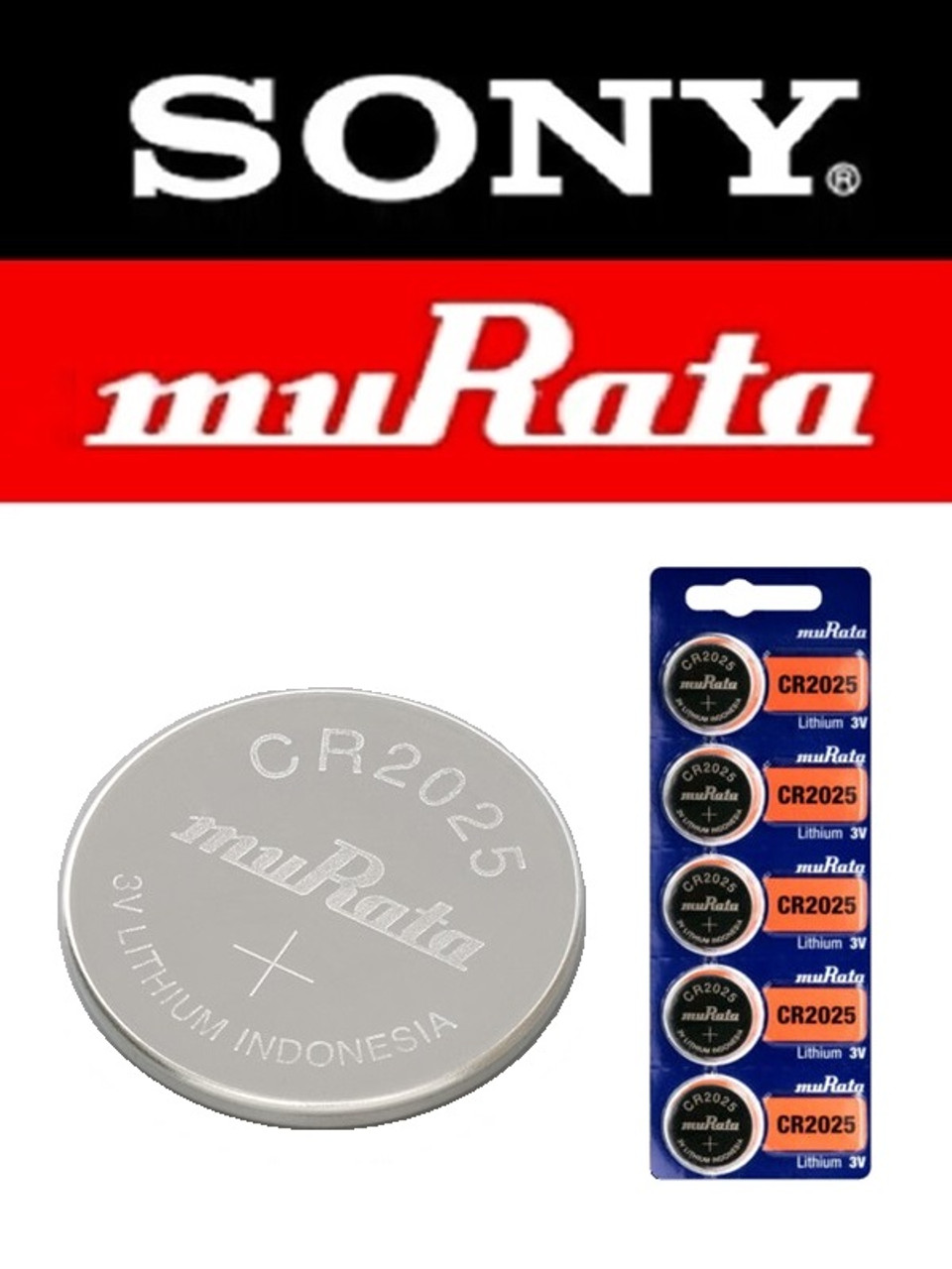 Sony CR2032 3 Volt Lithium Coin Watch Batteries (3 Batteries)