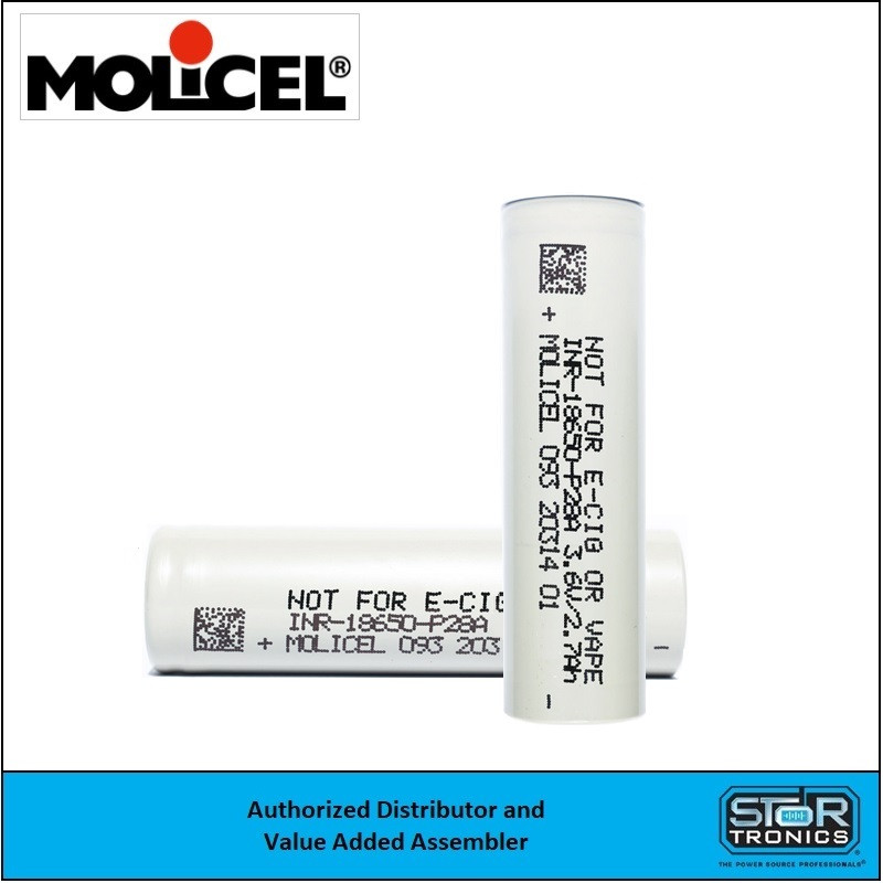 Molicel INR-18650-P28A, 3.6 Volt 2800mAh Lithium-Ion Cell