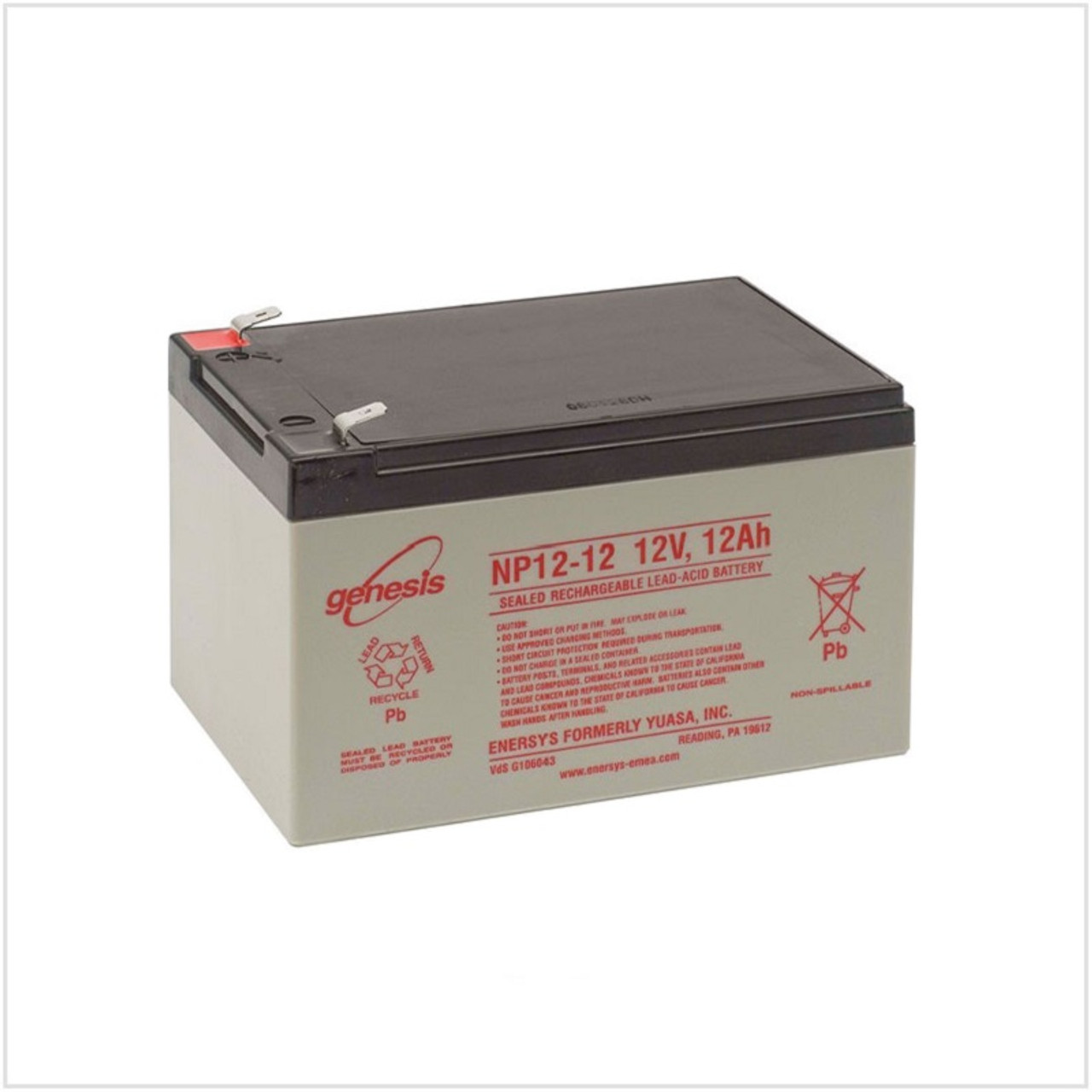 Genesis NP12-12 12 Volt 12 Amp Hour Battery (by Enersys)