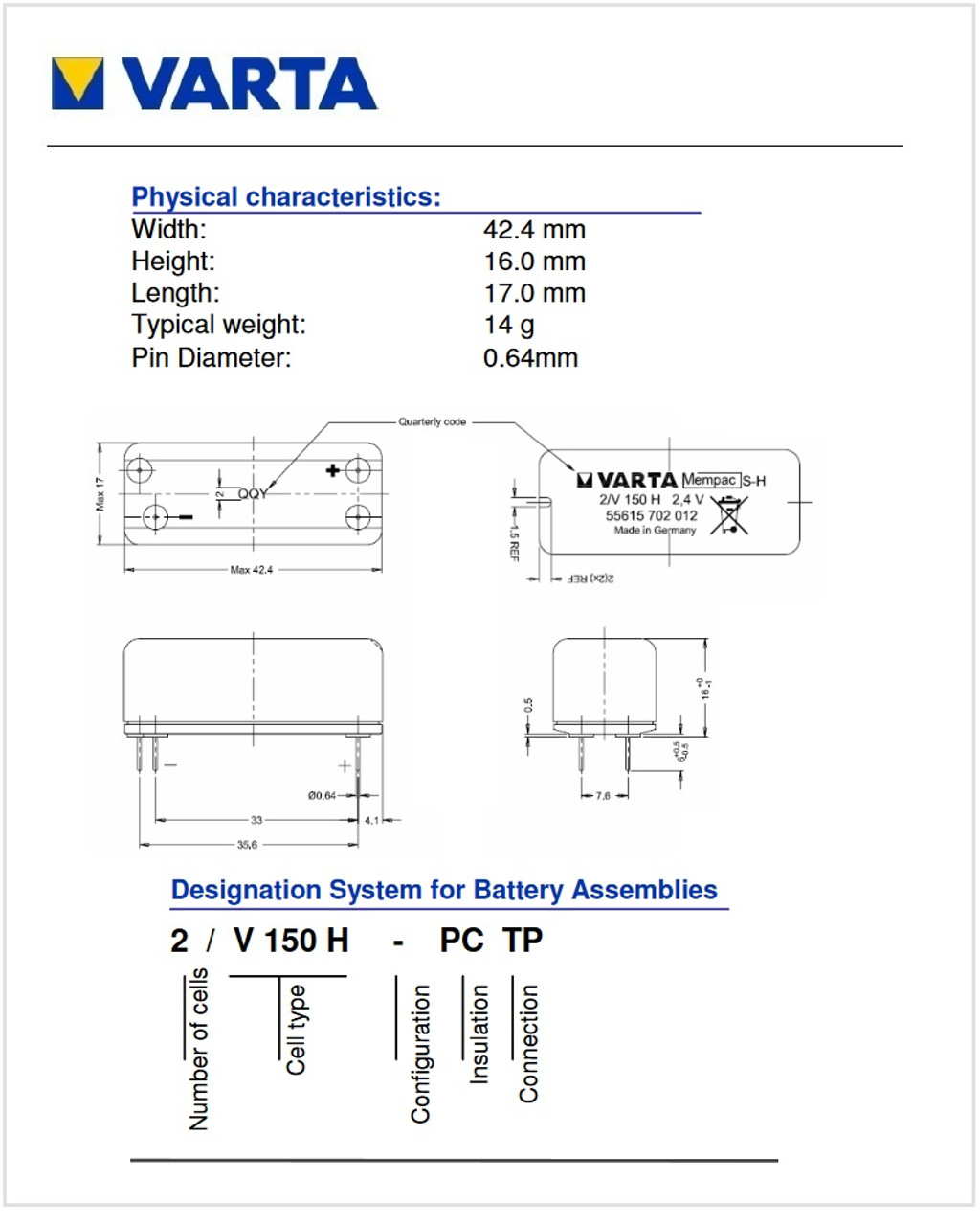 MAPCO Power 105052 Batterie 12V 52Ah 540A B13 Bleiakkumulator 105052