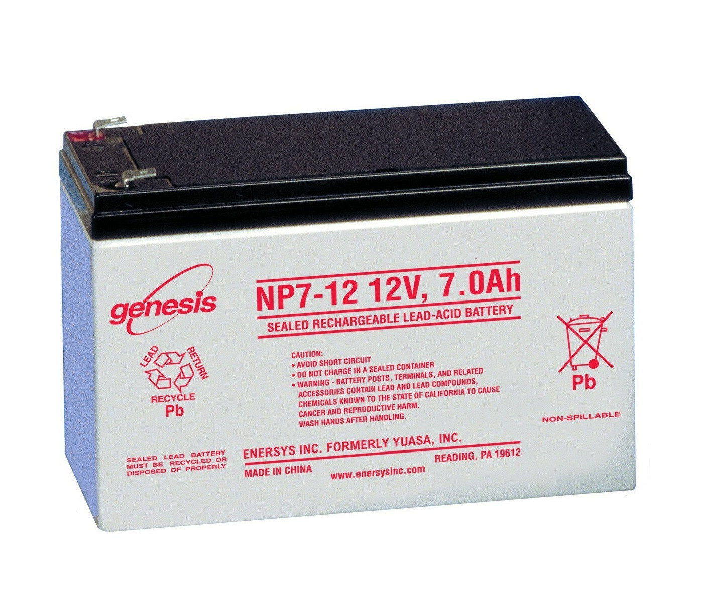 Enersys Genesis NP7 12 12 Volt 7 Amp Hour Battery
