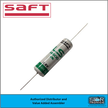 Saft LS14500 AX, 3.6 Volt, 2.6Ah "AA" Lithium Sulfur Dioxide (Li-SO2) Battery w/Axil Leads