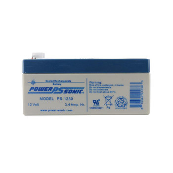 PowerSonic PS-1230 12 Volt, 3.4 AH Rechargeable SLA Battery w/F1 Terminals