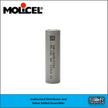 Molicel INR-18650-P26A, 3.6 Volt 2600mAh Lithium-Ion Cell