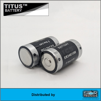 TITUS ER34615M, 3.6V, 13Ah Spiral Wound "D" Primary Lithium Thionyl chloride