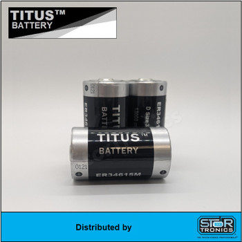 TITUS ER34615M, 3.6V, 13Ah Spiral Wound "D" Primary Lithium Thionyl chloride