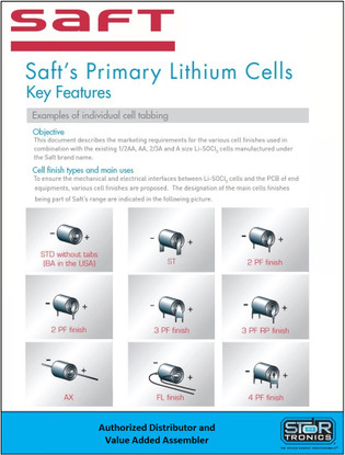 Saft Cell Tabbing Options by StorTronics