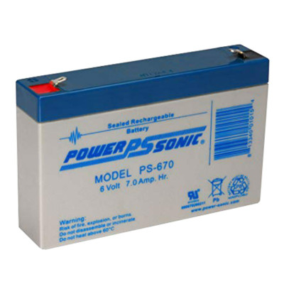 PowerSonic PS-670F1 6 Volt 7.0 AH Battery PowerSonic PS-670F1 6 Volt 7.0 AH Battery