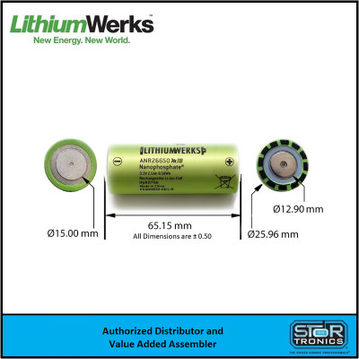 LithiumWerks ANR26650M1-B, Lithium Iron Phosphate (LiFePO4) Battery, Specifications LithiumWerks ANR26650M1-B, Lithium Iron Phosphate (LiFePO4) Battery, Specifications