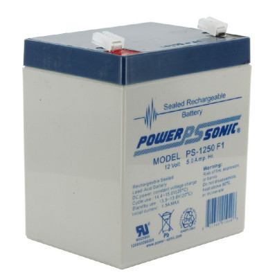 Power Sonic PS-1250F1, 12 Volt, 5AH Rechargeable SLA Battery 