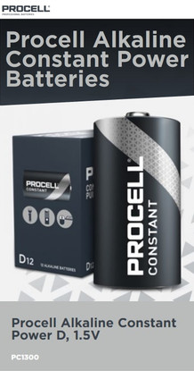 Duracell Procell Constant Power PC1300 "D" Alkaline Battery